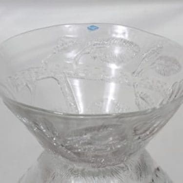 Nuutajärvi Pioni kulho, kirkas, suunnittelija Oiva Toikka,