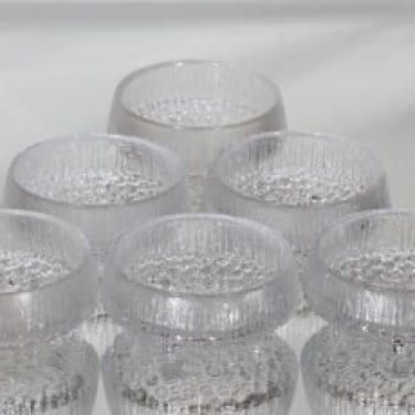 Iittala Ultima Thule annoskulhot, kirkas, 6 kpl, suunnittelija Tapio Wirkkala,