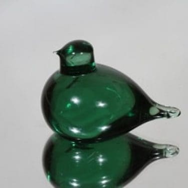 Nuutajärvi Pulmu koristelintu, vihreä, suunnittelija Oiva Toikka, pieni