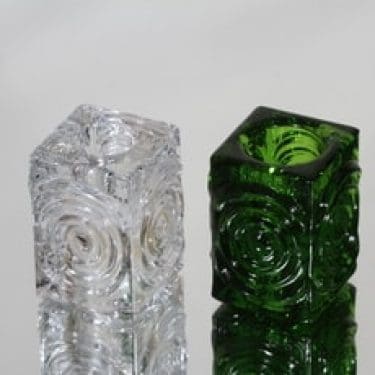 Riihimäen lasi Rengas kynttilänjalat, eri värejä, 2 kpl, suunnittelija Tamara Aladin, pieni