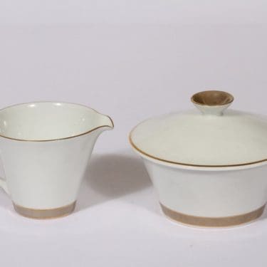 Arabia Lempi sokerikko ja kermakko, suunnittelija Raija Uosikkinen, raitakoriste