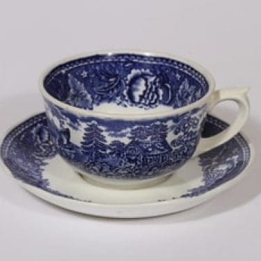 Arabia Maisema teekuppi, sininen, suunnittelija , suuri, kuparipainokoriste