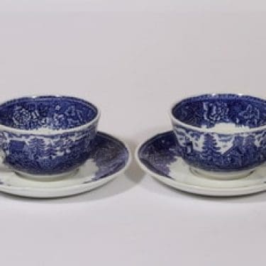 Arabia Maisema teekupit, sininen, 2 kpl, suunnittelija , kuparipainokoriste