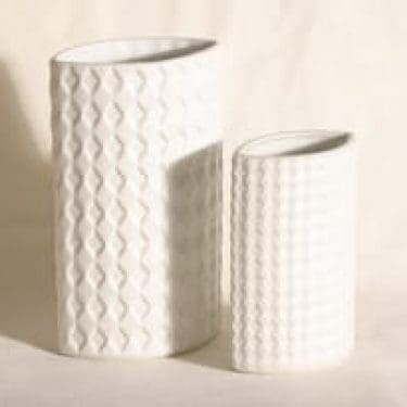 Arabia Harlekiini maljakot, valkoinen, 2 kpl, suunnittelija Kaarina Aho,