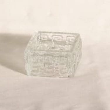 Riihimäen lasi Taalari kynttilänjalka, kirkas, suunnittelija Tamara Aladin,