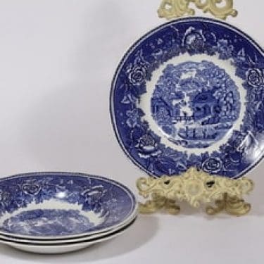 Arabia Maisema lautaset, syvä, 4 kpl, suunnittelija , syvä, kuparipainokoriste