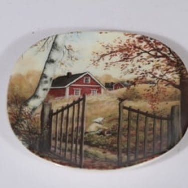 Arabia koristelautanen, suunnittelija Anita Rantanen-Siewers, pieni, serikuva