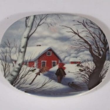 Arabia koristelautanen, suunnittelija Anita Rantanen-Siewers, pieni, serikuva