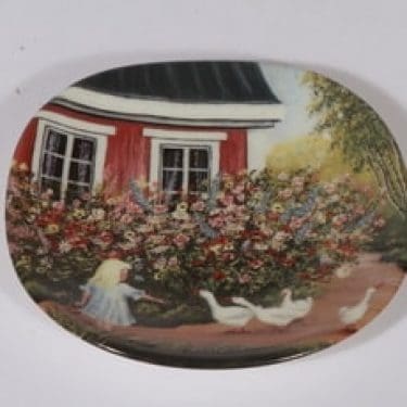 Arabia koristelautanen, suunnittelija Anita Rantanen-Siewers, pieni, serikuva