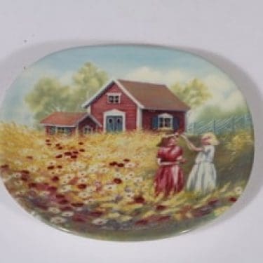 Arabia koristelautanen, suunnittelija Anita Rantanen-Siewers, pieni, serikuva