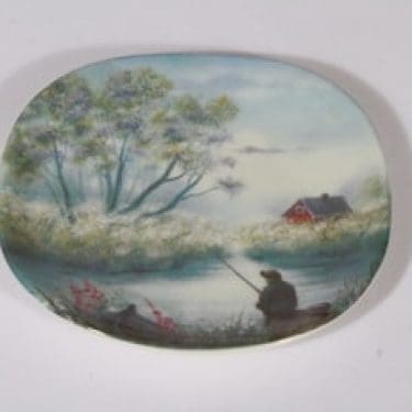 Arabia koristelautanen, suunnittelija Anita Rantanen-Siewers, pieni, serikuva