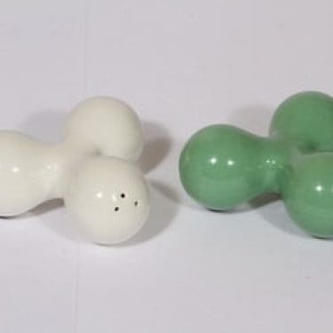 Arabia Toi sirottimet, valkoinen|vihreä, 2 kpl, suunnittelija Pekka Paikkari,