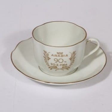 Arabia Arabia 90 vuotta kahvikuppi, suunnittelija , painettu koriste