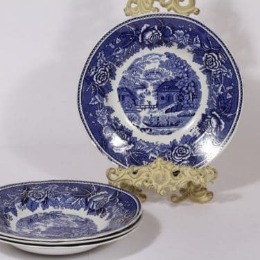 Arabia Maisema lautaset, syvä, 4 kpl, suunnittelija , syvä, kuparipainokoriste