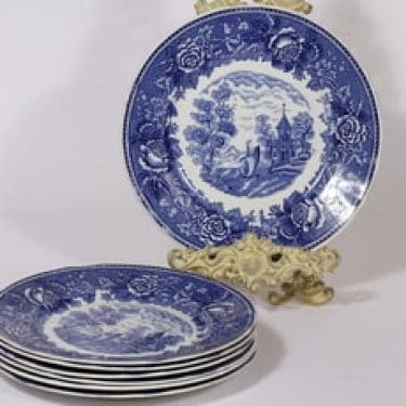 Arabia Maisema lautaset, matala, 7 kpl, suunnittelija , matala, kuparipainokoriste