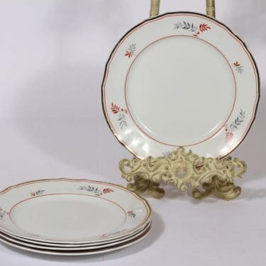 Arabia koriste 4028 lautaset, 5 kpl, suunnittelija , lehtiaihe