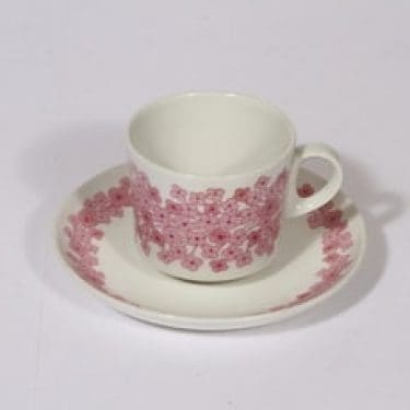 Arabia Leena kahvikuppi, punainen, suunnittelija , serikuva