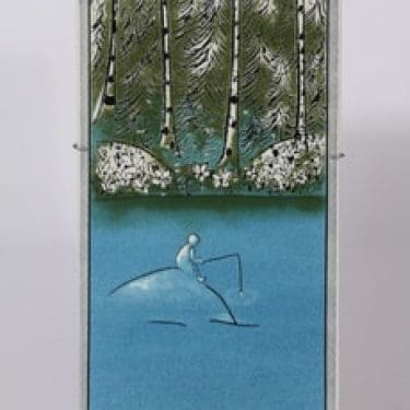 Arabia koristelaatta, Ihminen ja luonto Onkija, suunnittelija Heljä Liukko-Sundström, Ihminen ja luonto Onkija, suuri, serikuva