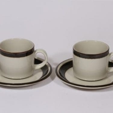 Arabia Karelia teekupit, 2 kpl, suunnittelija Anja Jaatinen-Winquist, raitakoriste