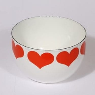 Finel Sydän kulho, punainen, suunnittelija Kaj Franck, serikuva