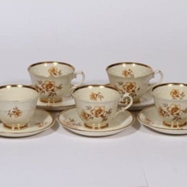 Arabia Myrna kahvikupit, 5 kpl, suunnittelija Olga Osol, siirtokuva