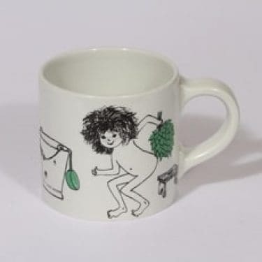 Arabia Löyly muki, 40 cl, suunnittelija Gunvor Olin-Grönqvist, 40 cl, serikuva, lapsiaihe