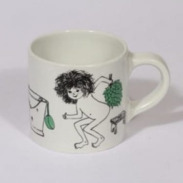 Arabia Löyly muki, 40 cl, suunnittelija Gunvor Olin-Grönqvist, 40 cl, serikuva, lapsiaihe