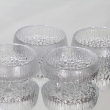Iittala Ultima Thule annoskulhot, kirkas, 4 kpl, suunnittelija Tapio Wirkkala,