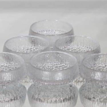 Iittala Ultima Thule annoskulhot, kirkas, 6 kpl, suunnittelija Tapio Wirkkala,