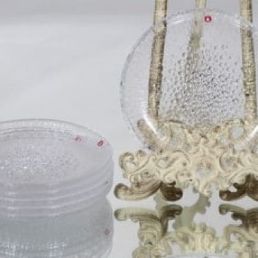 Iittala Ultima Thule lautaset, kirkas, 6 kpl, suunnittelija Tapio Wirkkala, pieni