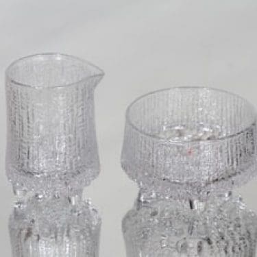 Iittala Ultima Thule sokerikko ja kermakko, kirkas, suunnittelija Tapio Wirkkala,