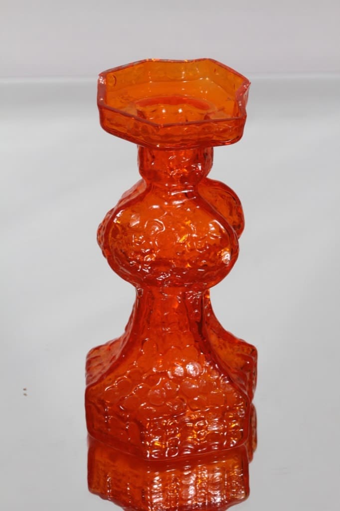 Riihimäen lasi Fenomena maljakko, oranssi, suunnittelija Nanny Still, retro