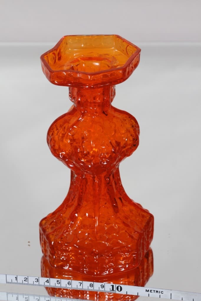 Riihimäen lasi Fenomena maljakko, oranssi, suunnittelija Nanny Still, retro kuva 2