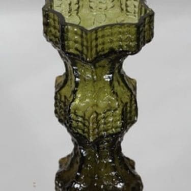 Riihimäen lasi Fenomena maljakko, oliivinvihreä, suunnittelija Nanny Still,