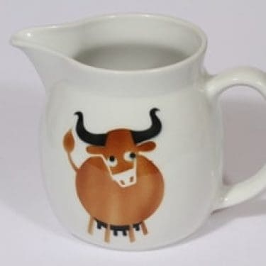 Arabia Heluna kaadin, 1 l, suunnittelija Anja Juurikkala, 1 l, puhalluskoriste, lehmäaihe