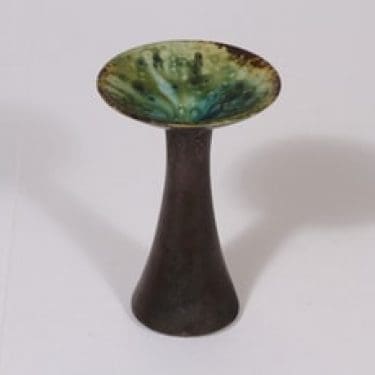 Arabia kynttilänjalka, signeerattu, suunnittelija Liisa Hallama, signeerattu, pieni, valulasite