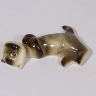 Arabia figuri, kissa, suunnittelija Michael Schilkin, kissa, käsinmaalattu