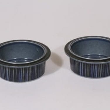 Arabia Kosmos annoskulhot, sininen, 2 kpl, suunnittelija Gunvor Olin-Grönqvist, puhalluskoriste, retro