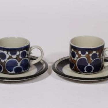 Arabia Saara kahvikupit, 2 kpl, suunnittelija Anja Jaatinen-Winquist, erikoiskoriste, retro