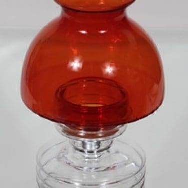 Riihimäen lasi Apollo kynttilälyhty, punainen, suunnittelija Nanny Still,