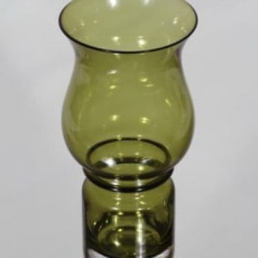 Riihimäen lasi Tulppaani maljakko, vihreä, suunnittelija Tamara Aladin,