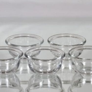 Nuutajärvi Luna annoskulhot, kirkas, 5 kpl, suunnittelija Kaj Franck,