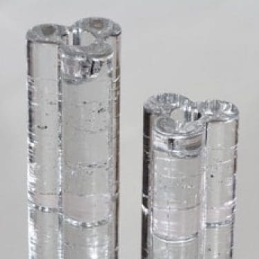 Iittala Arkipelago kynttilänjalat, kirkas, 2 kpl, suunnittelija Timo Sarpaneva, massiivinen