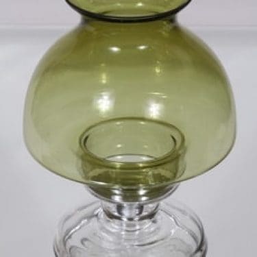 Riihimäen lasi Apollo kynttilälyhty, vihreä, suunnittelija Nanny Still,