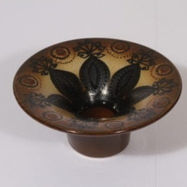 Arabia HLA 12O kynttilänjalka, ruskea, suunnittelija Hilkka-Liisa Ahola,