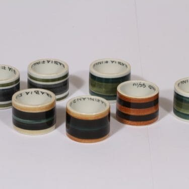 Arabia GS lautasliinarengas, 7 kpl, suunnittelija Gunnel Sallmen,