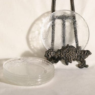 Nuutajärvi Fauna lautaset, kirkas, 5 kpl, suunnittelija Oiva Toikka,