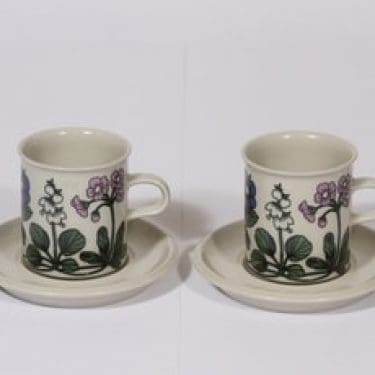 Arabia Flora kahvikupit, 2 kpl, suunnittelija Esteri Tomula,