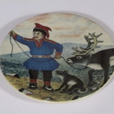 Arabia koristelautanen, Poromies, suunnittelija Andreas Alariesto, Poromies