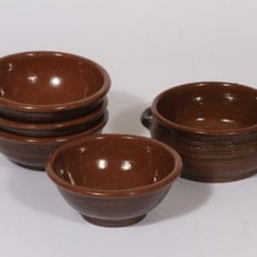 Savitorppa kulhoja, ruskea, 5 kpl, suunnittelija Erkki Stenius,